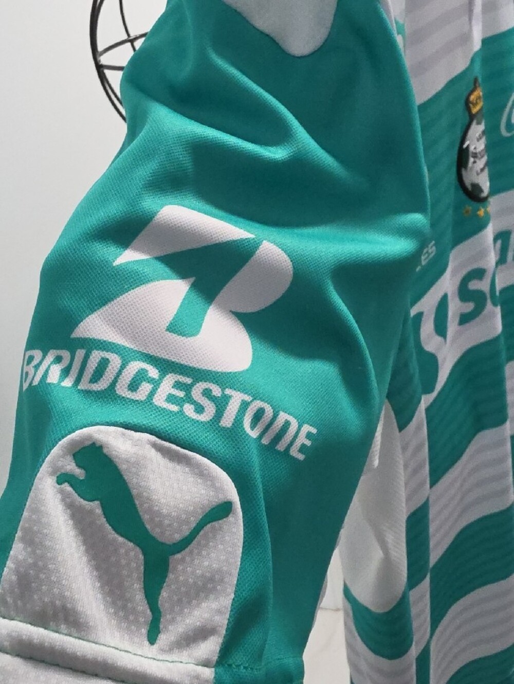 Puma Santos Laguna Home Shirt - Teal and White - Picture 6 of 16